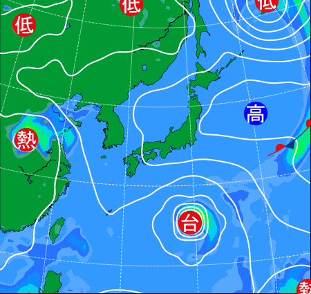 18年8月の天気図 過去の天気図 お天気 Com