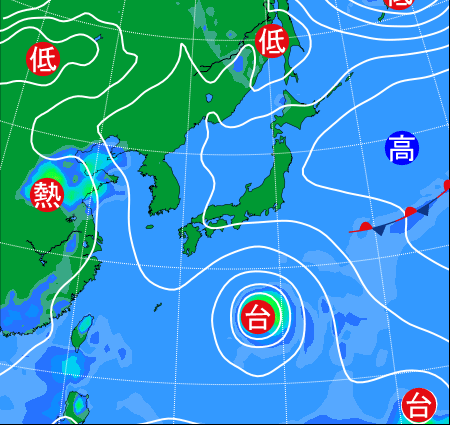 18年8月の天気図 過去の天気図 お天気 Com