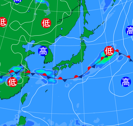 2025年6月8日9時の天気図