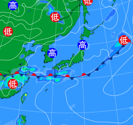 2025年6月8日21時の天気図
