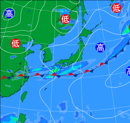 2025年6月9日9時の天気図