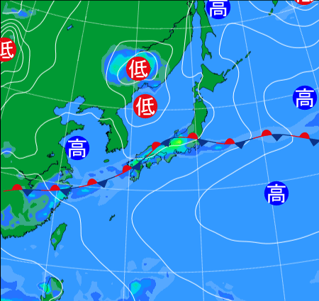 2025年6月10日21時の天気図