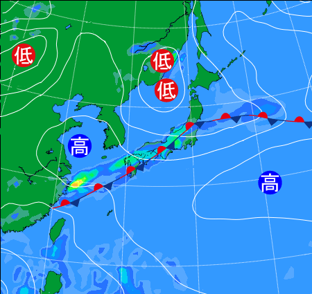 2025年6月11日9時の天気図