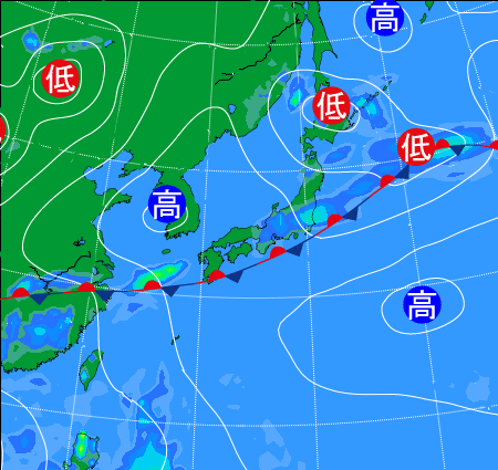 2025年6月11日21時の天気図