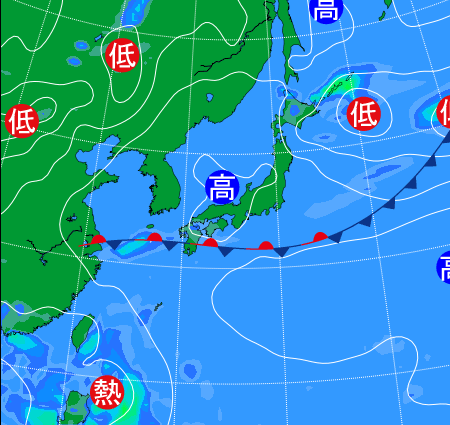 2025年6月12日9時の天気図