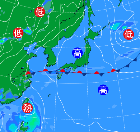 2025年6月12日21時の天気図