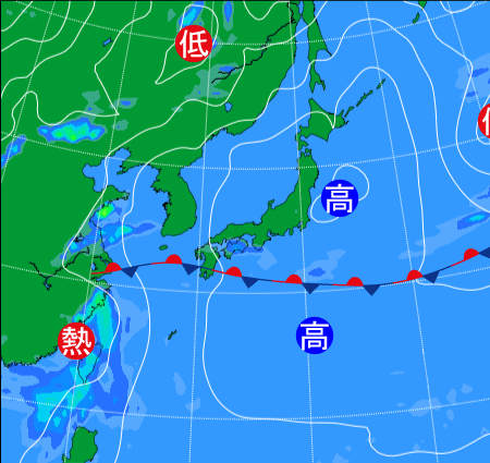 2025年6月13日9時の天気図