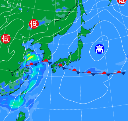 2025年6月13日21時の天気図