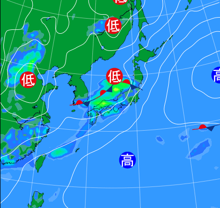 2025年6月14日21時の天気図