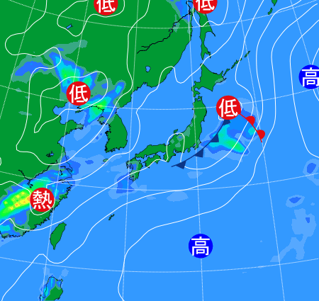 2025年6月15日21時の天気図