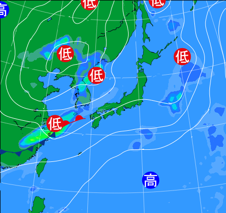 2025年6月16日9時の天気図