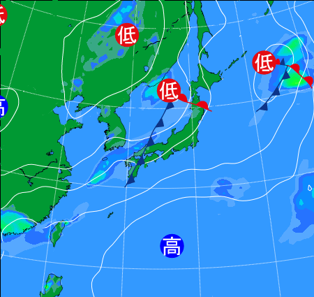2025年6月16日21時の天気図