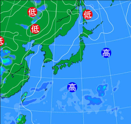 2025年6月18日21時の天気図