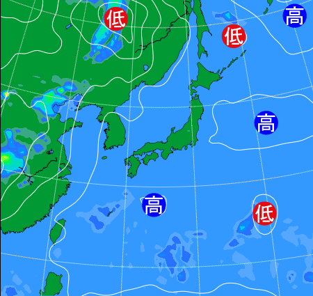 2025年6月19日9時の天気図