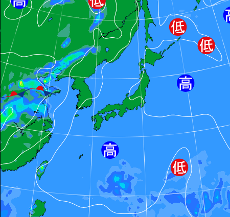 2025年6月19日21時の天気図