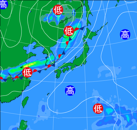 2025年6月21日9時の天気図
