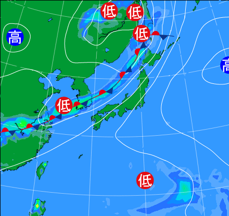 2025年6月21日21時の天気図