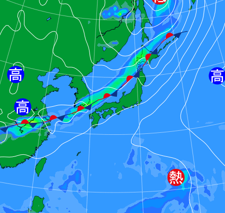 2025年6月22日9時の天気図