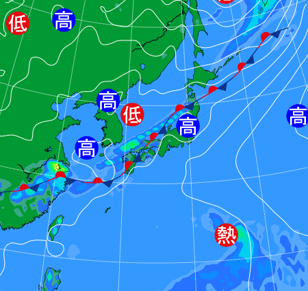 2025年6月22日21時の天気図