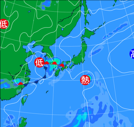2025年6月24日21時の天気図