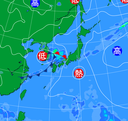 2025年6月25日9時の天気図