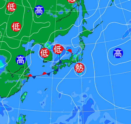 2025年6月25日21時の天気図