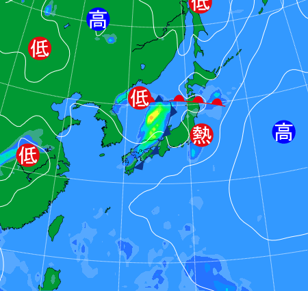 2025年6月26日9時の天気図