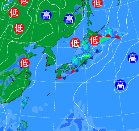 2025年6月26日21時の天気図
