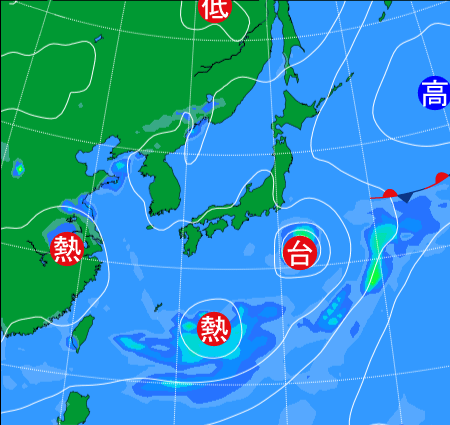 2025年8月1日9時の天気図