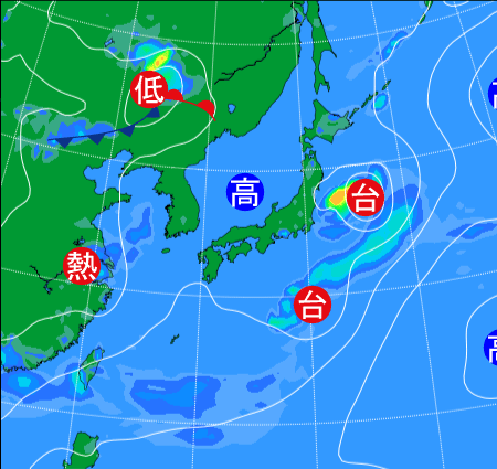 2025年8月2日21時の天気図
