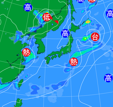 2025年8月3日9時の天気図