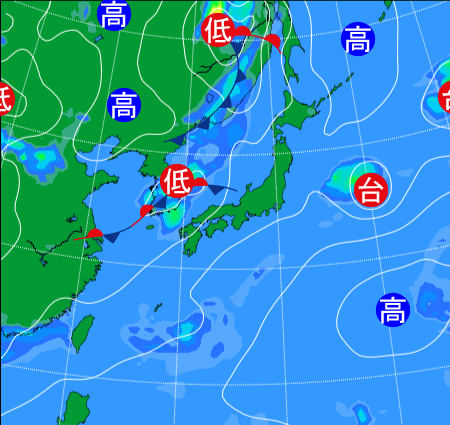 2025年8月4日9時の天気図