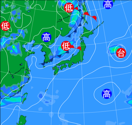 2025年8月4日21時の天気図