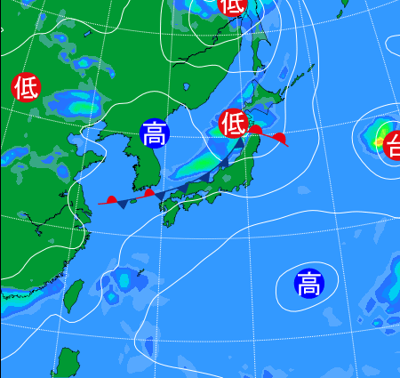 2025年8月5日9時の天気図
