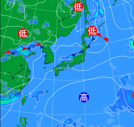 2025年8月5日21時の天気図