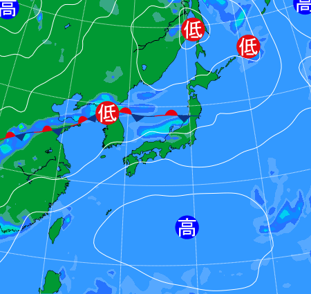 2025年8月6日9時の天気図