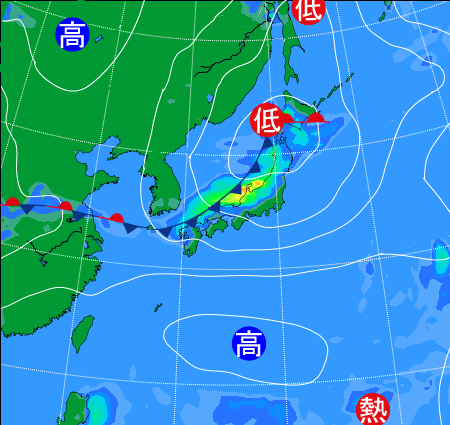 2025年8月7日9時の天気図