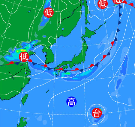 2025年8月9日9時の天気図