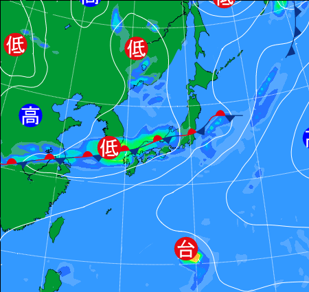 2025年8月10日9時の天気図
