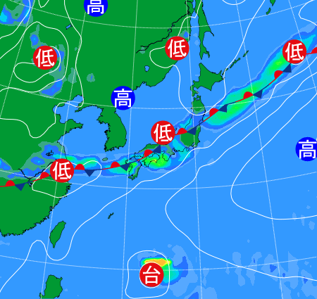 2025年8月11日9時の天気図