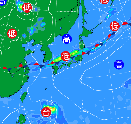2025年8月12日9時の天気図