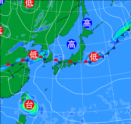 2025年8月13日9時の天気図