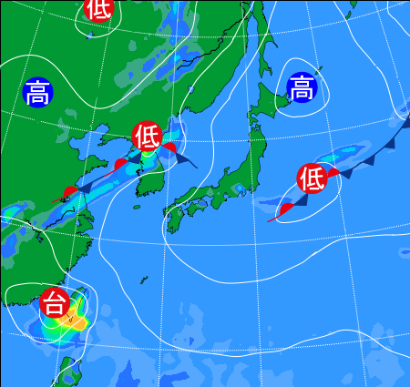 2025年8月13日21時の天気図