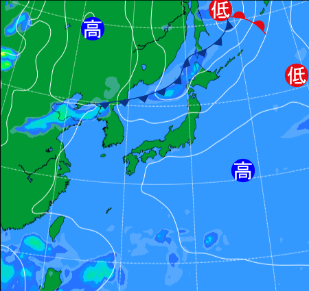 2025年8月17日9時の天気図