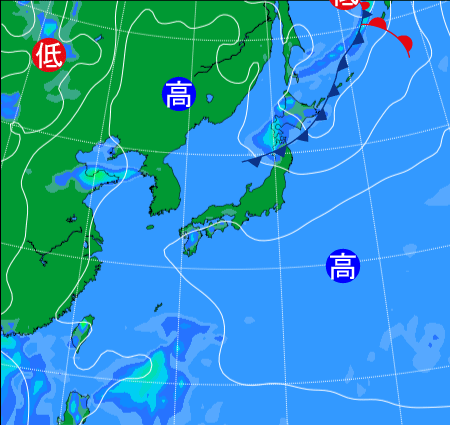 2025年8月17日21時の天気図