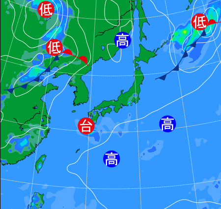 2025年8月21日21時の天気図