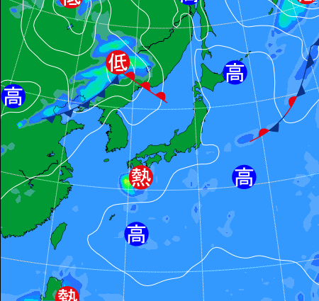 2025年8月22日9時の天気図
