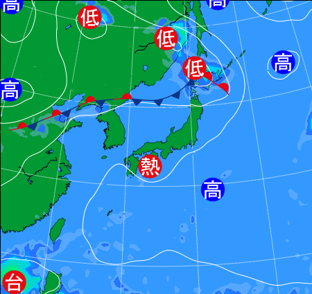 2025年8月23日9時の天気図