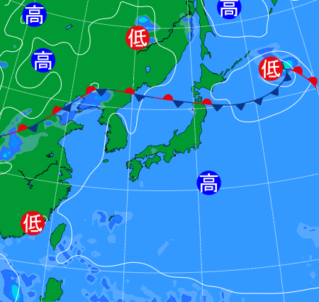 2025年8月24日9時の天気図