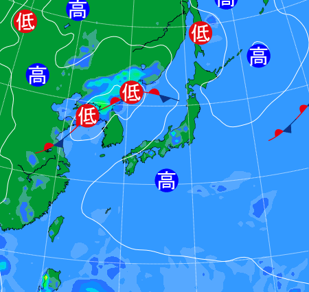 2025年8月25日21時の天気図